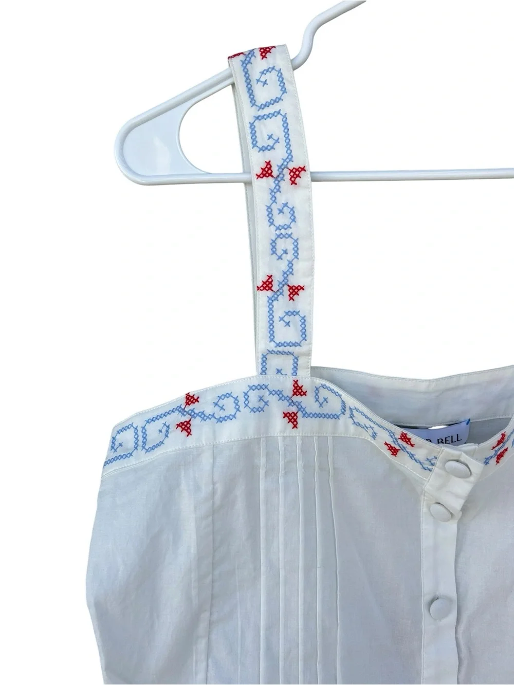 NWT Hunter Bell Emery White Embroidered 100% Cotton Tank Top - Size Large - Picture 8 of 15